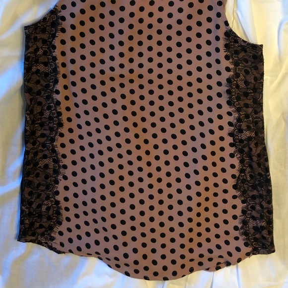 Loft rose flowy tank black lace, polka dot - Picture 6 of 6